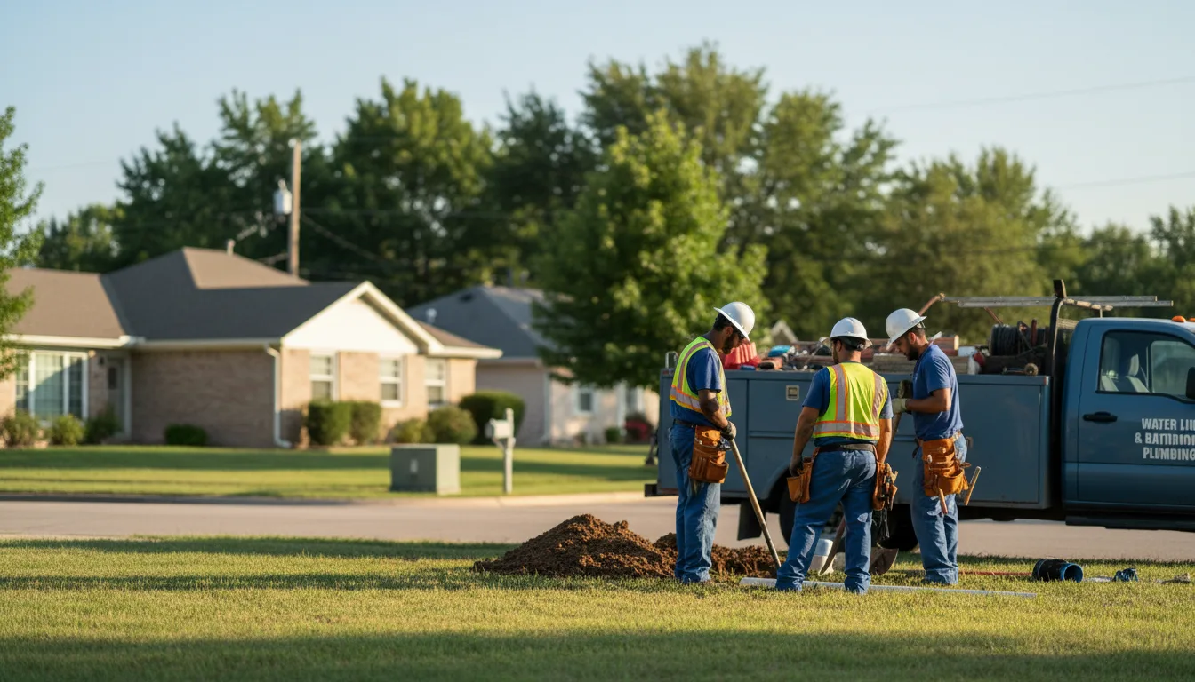 Residential water line and bathroom plumbing service in Maple Springs, NY